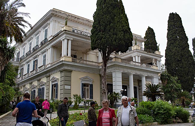 Corfu in Greece - Front view of the Achilleion