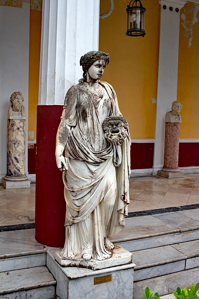 Corfu in Greece - One of the Muses on the terrace of Achilleion