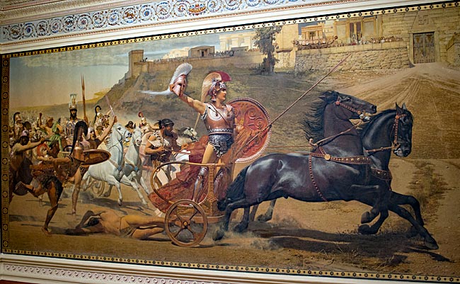 Corfu in Greece - Fresco Triumph of Achilles in Achilleion