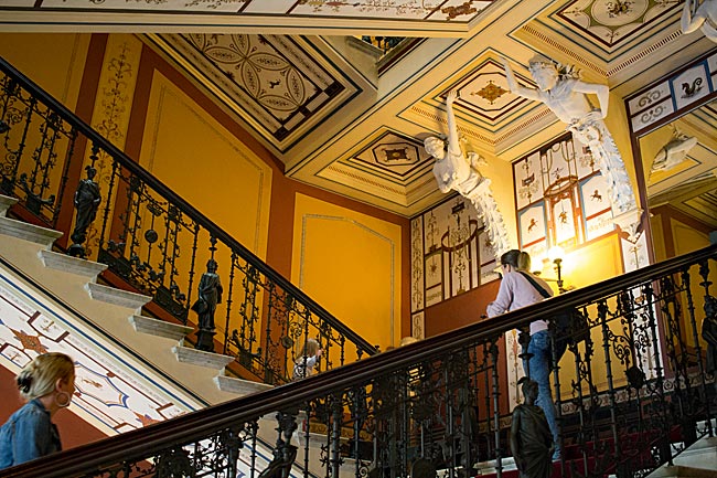 Corfu in Greece - View into the staircase of the Achilleion