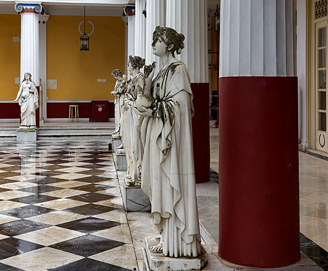 Corfu in Greece - Achilleion - The Muses on the terrace