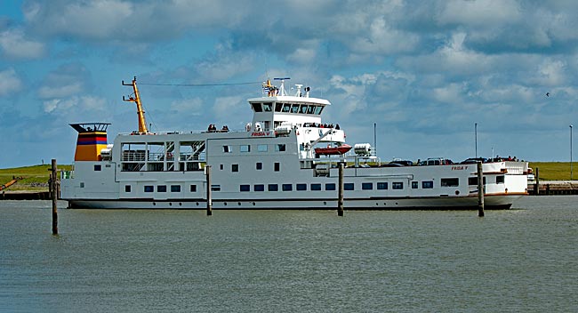 Norden-Norddeich - One of the ferries just before docking at the mole