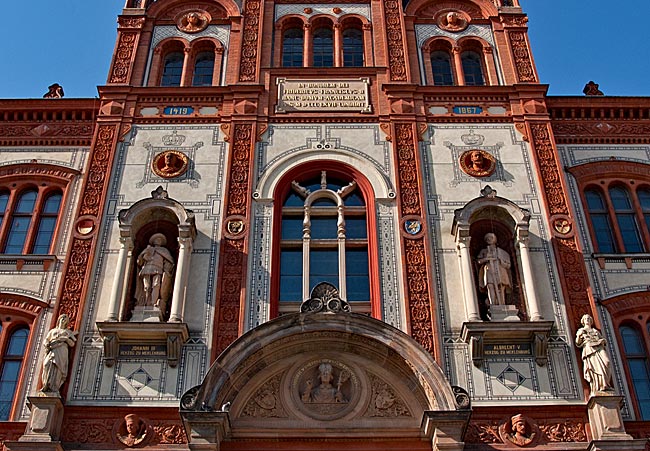Rostock - The university founders above the entrance portal