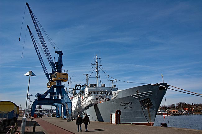 Rostock - ship at the city harbor