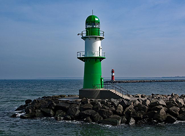 Rostock - Warnemünde - Lighthouses at the harbor entrance