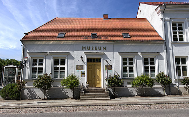 Rügen - The first exhibit stands next to the clock museum in Putbus