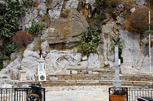Greece - Symi - Memorial at the harbor promenade