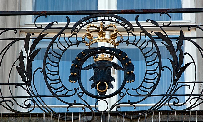 Rostock - Balcony railing at Universitätsplatz