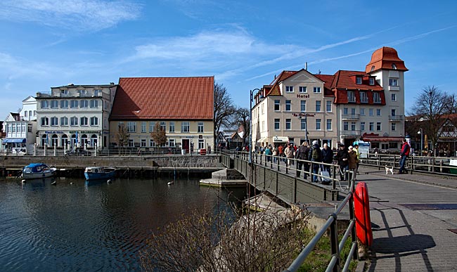 Rostock - Warnemünde - From the train station to the town, with the old Vogtei on the left