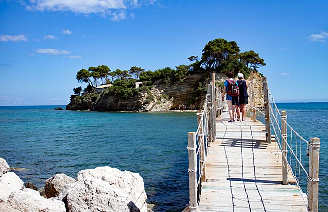 Zakynthos, the Ionian Island in Greece - A favorite for wedding couples: a small island at Agios Sostis