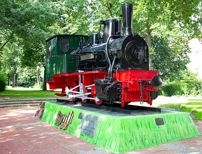 Die erste Dampflokomotive der Kleinbahn Bremen-Tarmstedt Johann Reiners im Stadtteil Findorff