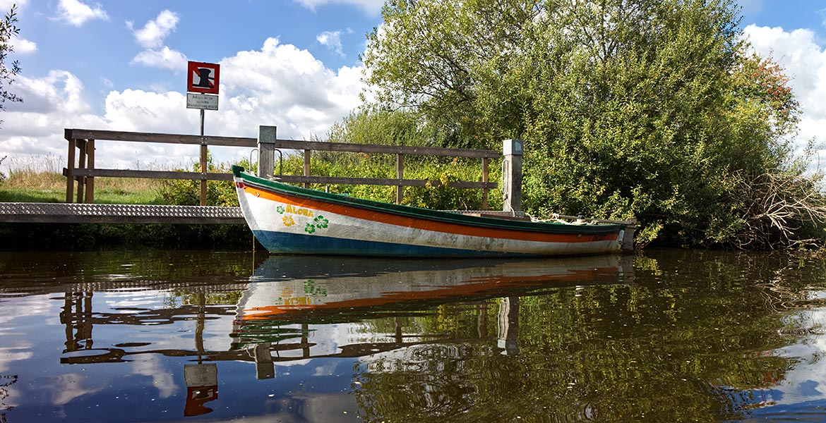 Boot auf der Hamme am Hammehafen Worpswede