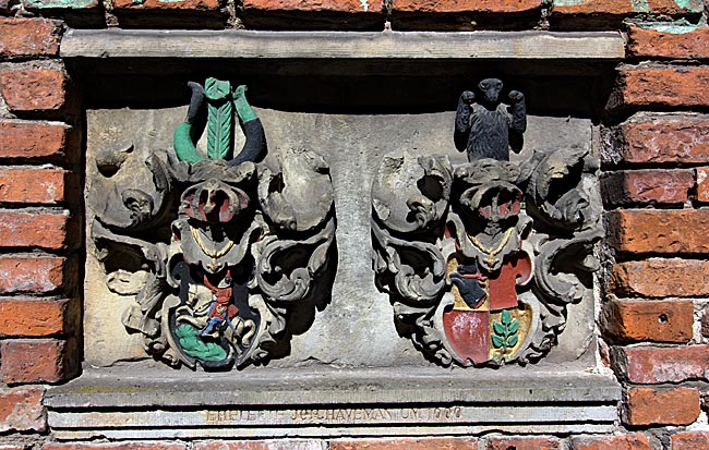 Schnoor - Wappen der Eheleute Havemann aus der Zeit um 1600 - Bremen sehenswert